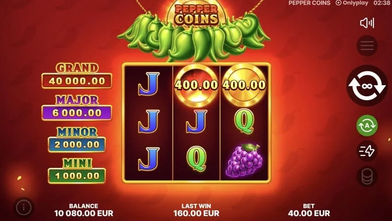 Pepper Coins – bonus kovanci v krogu Hold and Win