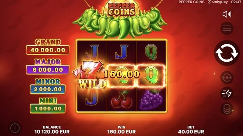 Pepper Coins – Wild in zmagovalna kombinacija